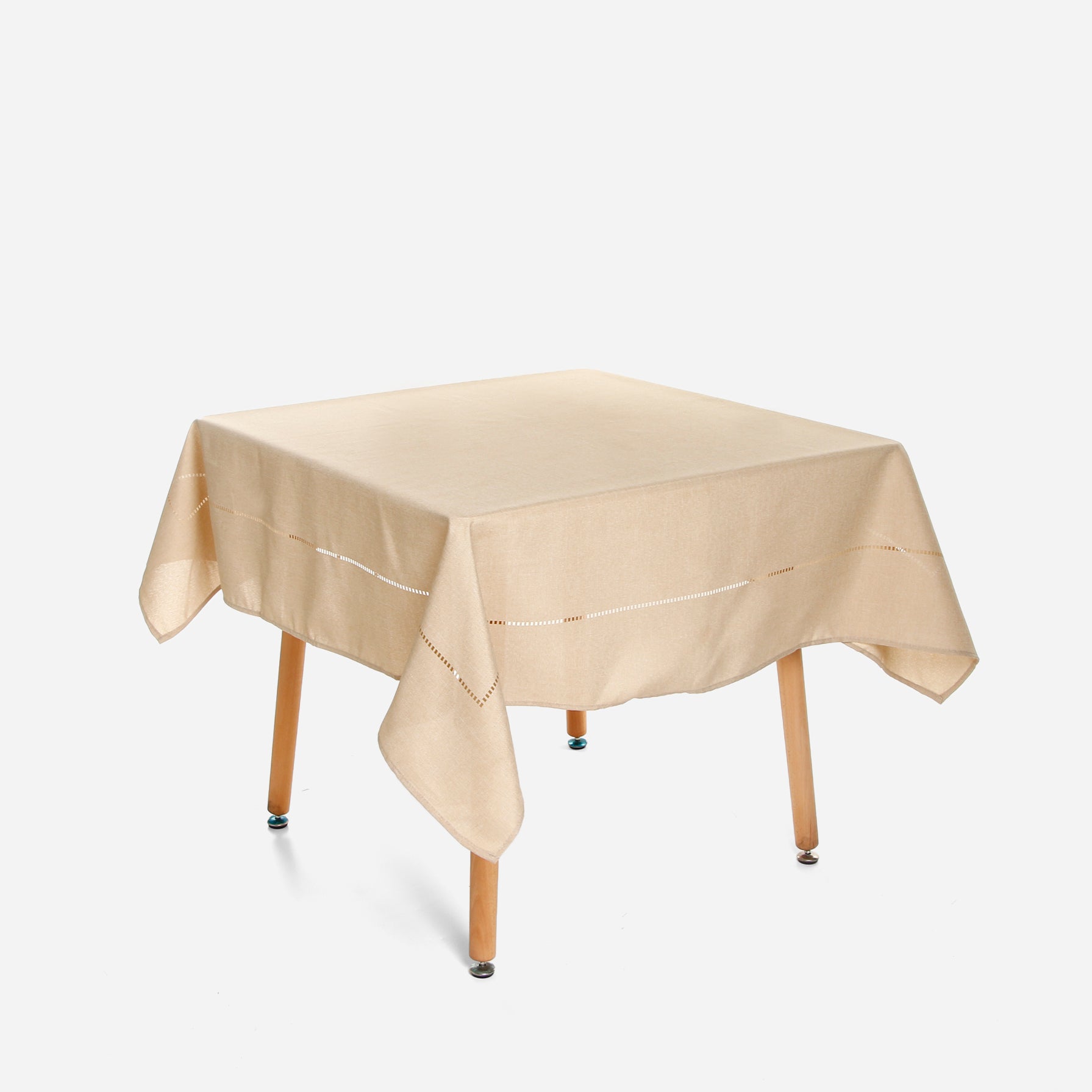 Hosh Fabric Tablecloth with Holes (Beige) - 54x54in