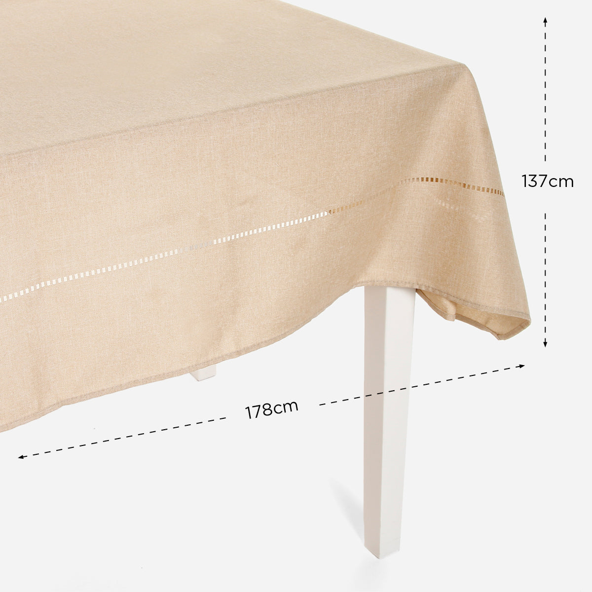 Hosh Frabric Tablecloth with Holes (Beige) - 54x70in.