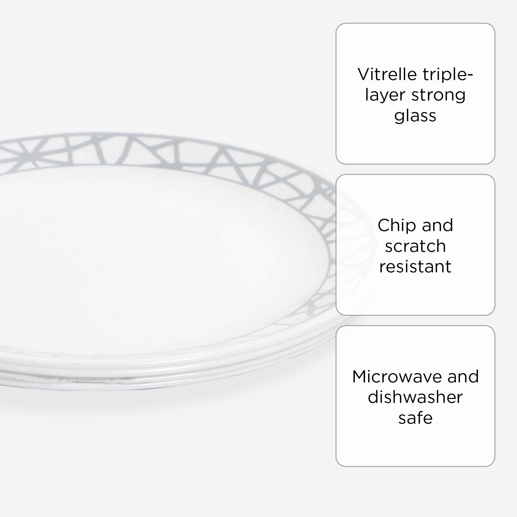 Corelle 4-Piece Dinner Plate Set - Marble Lines