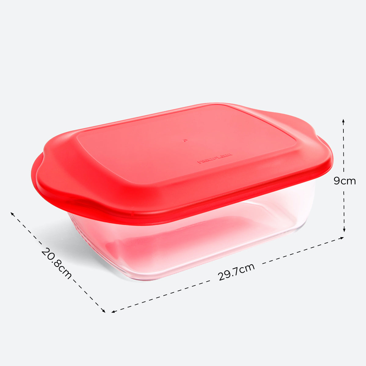 Neoflam Rectangular Glass Ovenware with Lid - 2.5L