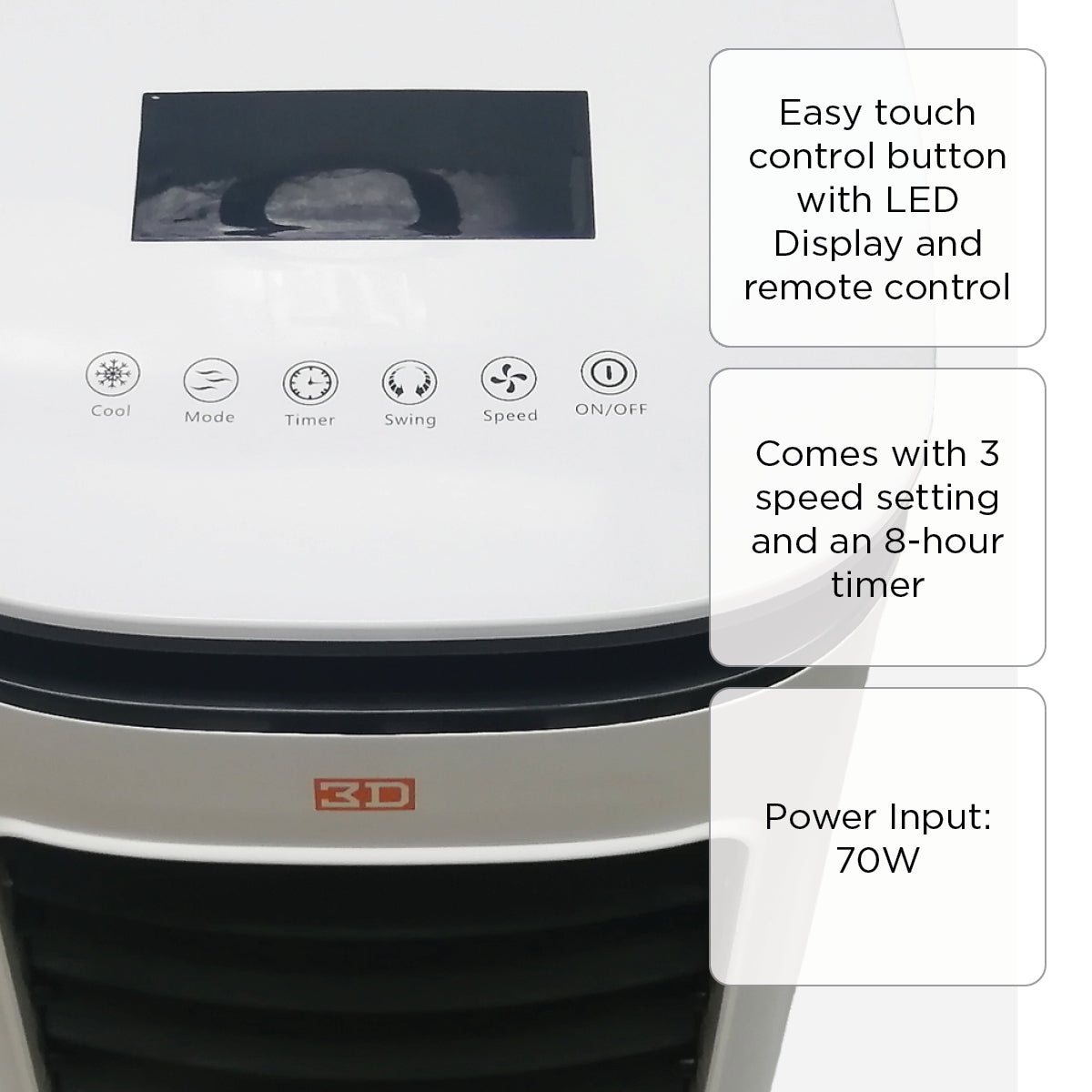 3D Eco Freeze Air Cooler with Remote