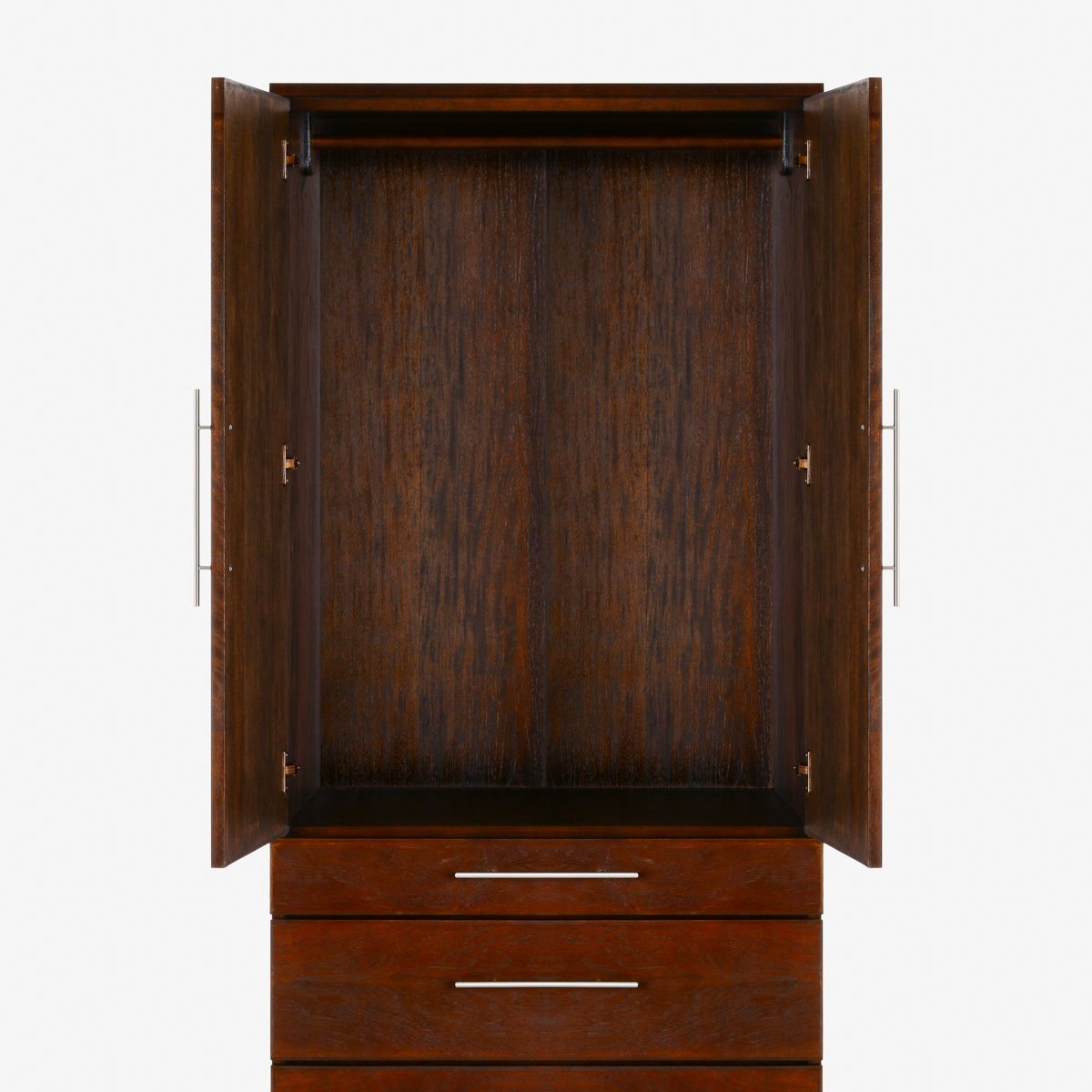 SM Home Hallmark Wardrobe Cabinet with 2 Door and 3 Drawer - Walnut
