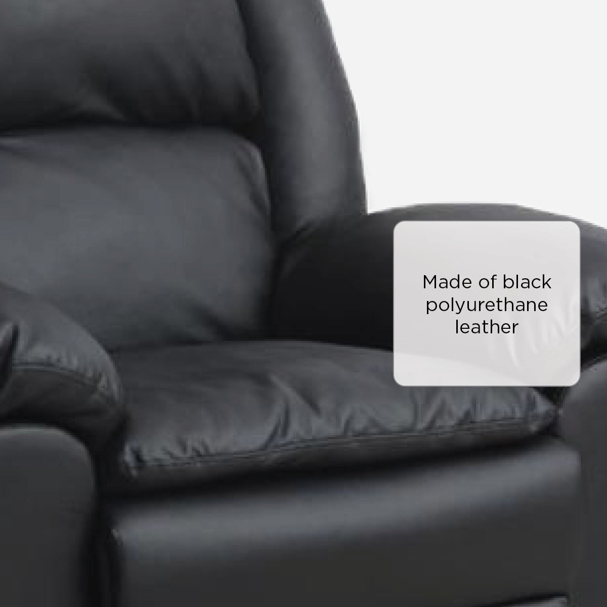 Hosh 1-Seater Air Leather Recliner - Black