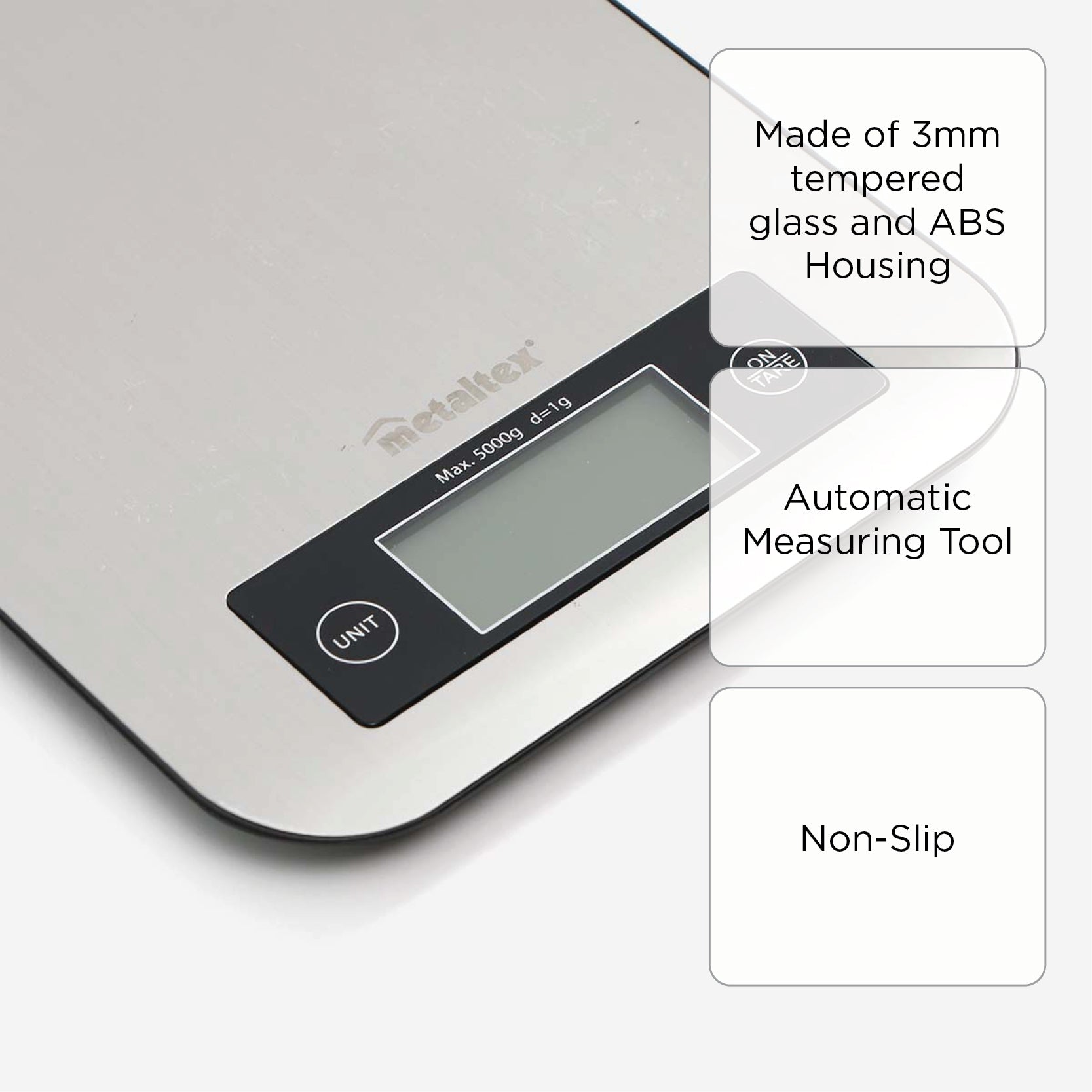 Metaltex Stainless Steel Digital Kitchen Scale