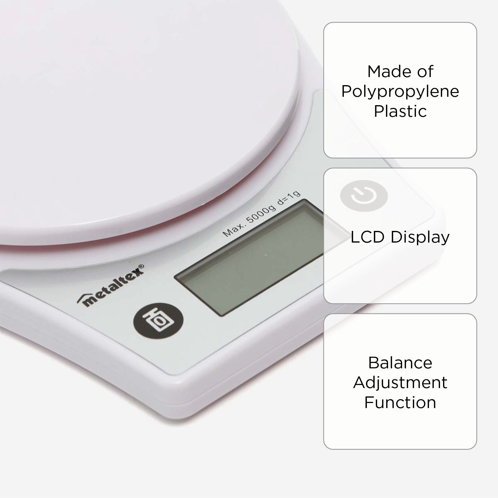 Metaltex Digital Weighing Scale with Bowl