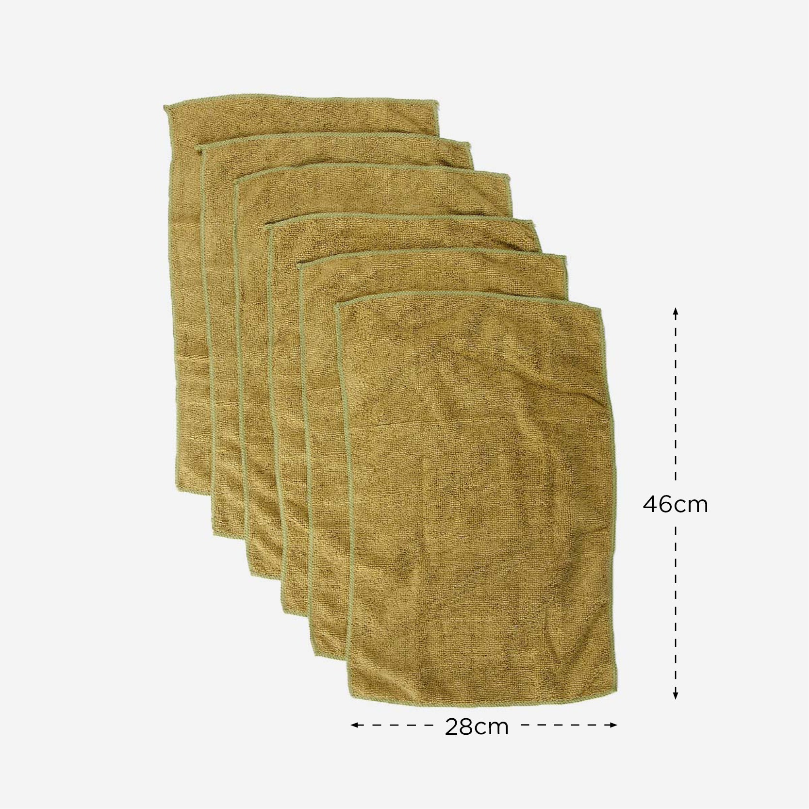 SM Home Set of 6 Microfiber Hand Towels (Cedar Green) - 11x18 inches