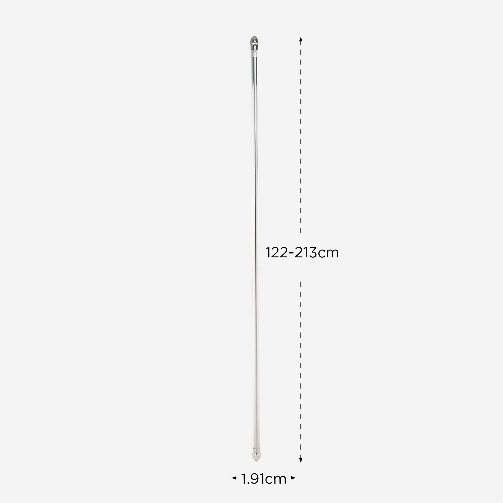 Domain Curtain Rod Wood (Silver) - 48-84in, 3/4 diameter