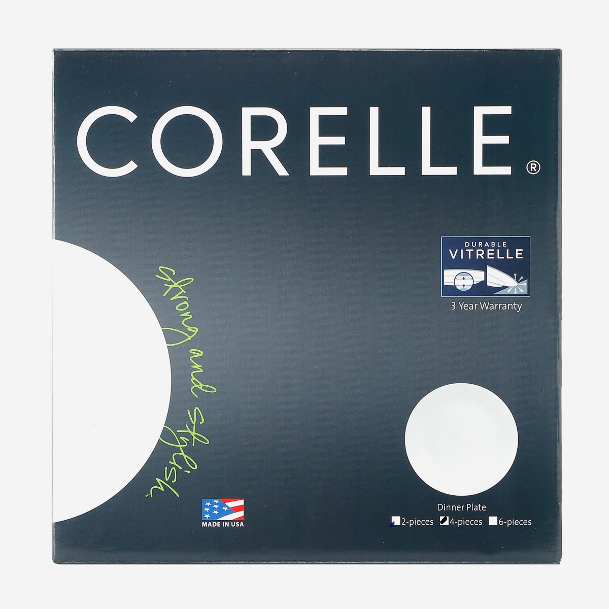 Corelle 4-Piece Dinnerware Set Winter Frost White