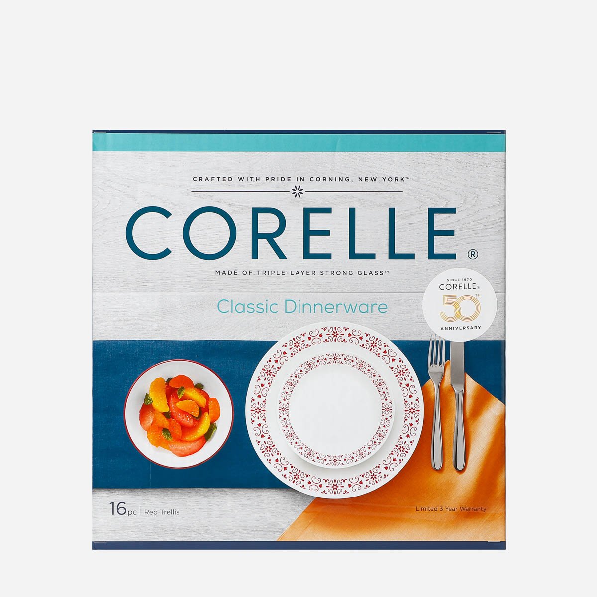 Corelle 16-Piece Dinnerware - Red Trills