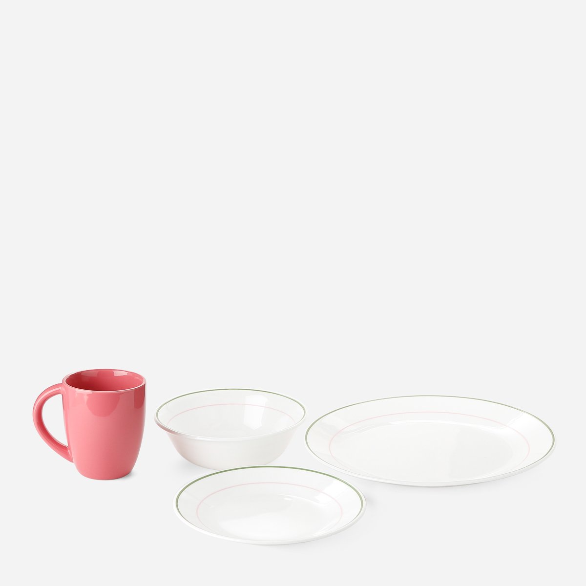 Corelle 16-Piece Double Ring Dinnerware Set - Green