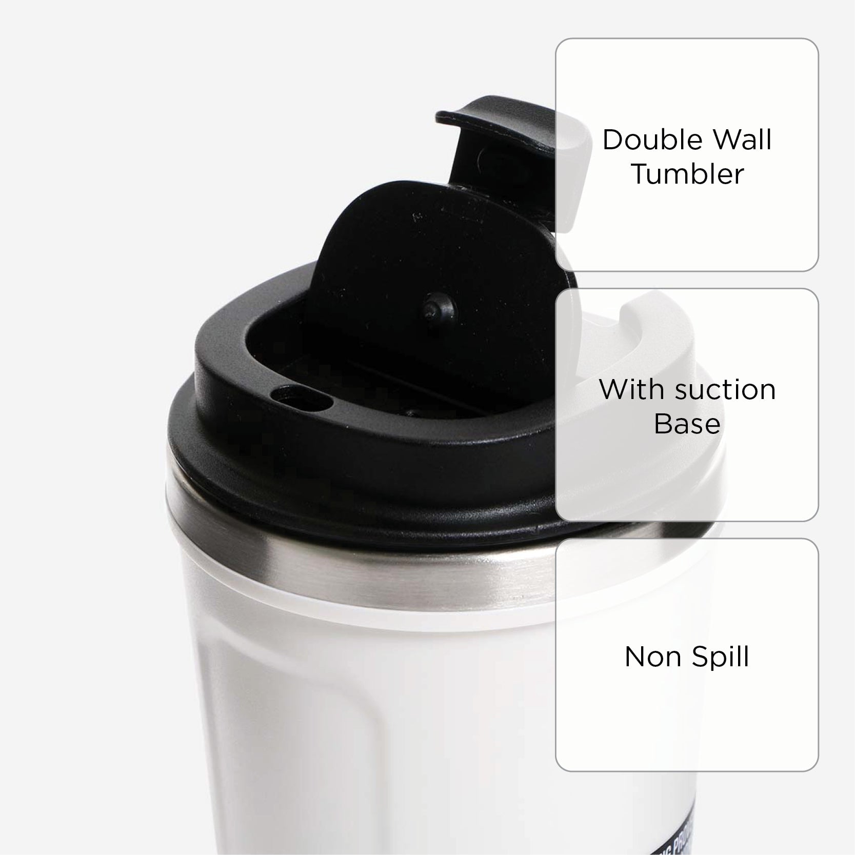 Atlantic Double Wall Tumbler with Suction (White) - 520ml