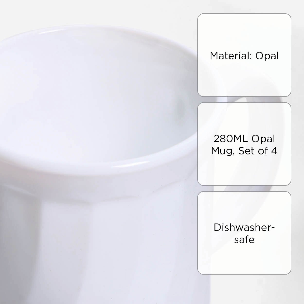 Hosh 4-Piece Opal Mug Set - 280ml