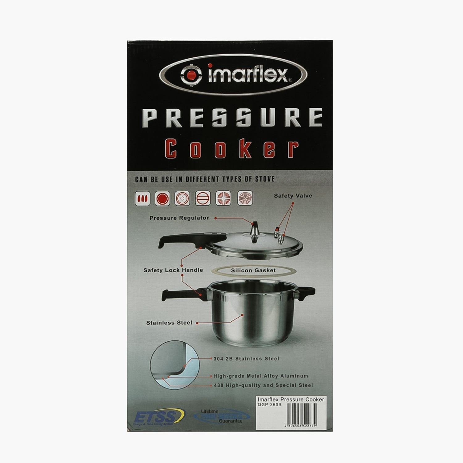 Imarflex Pressure Cooker With Steamer 9L