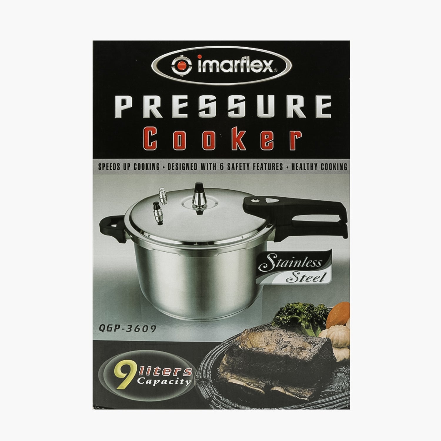 Imarflex Pressure Cooker With Steamer 9L