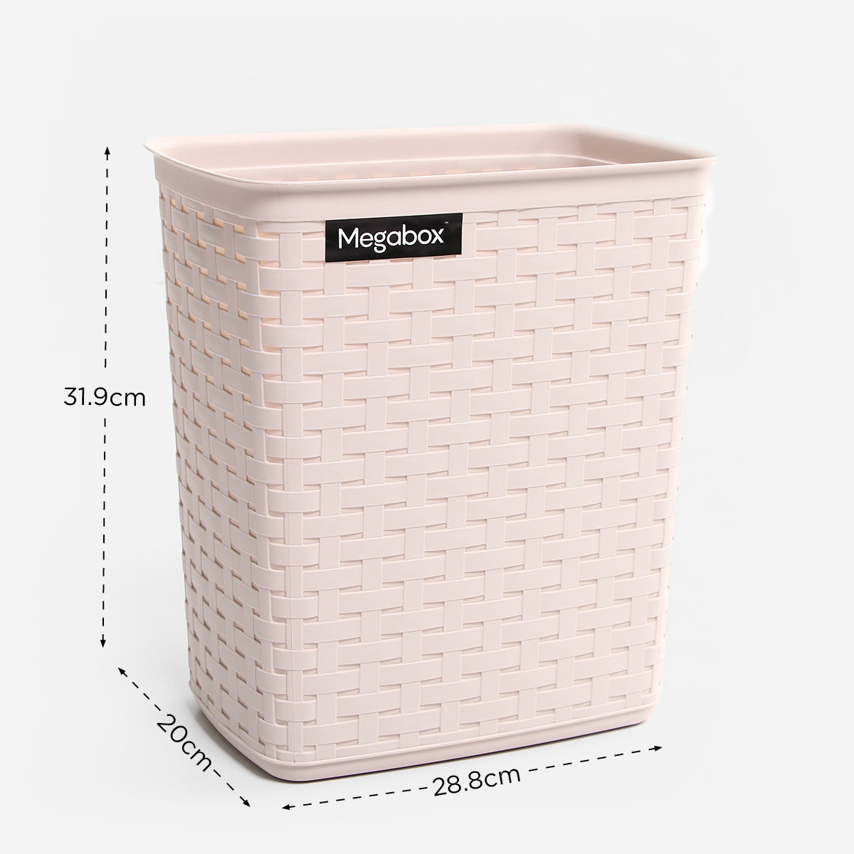 Megabox Boho Rattan Rectangle Waste Can MG-723 (Beige) - 13L