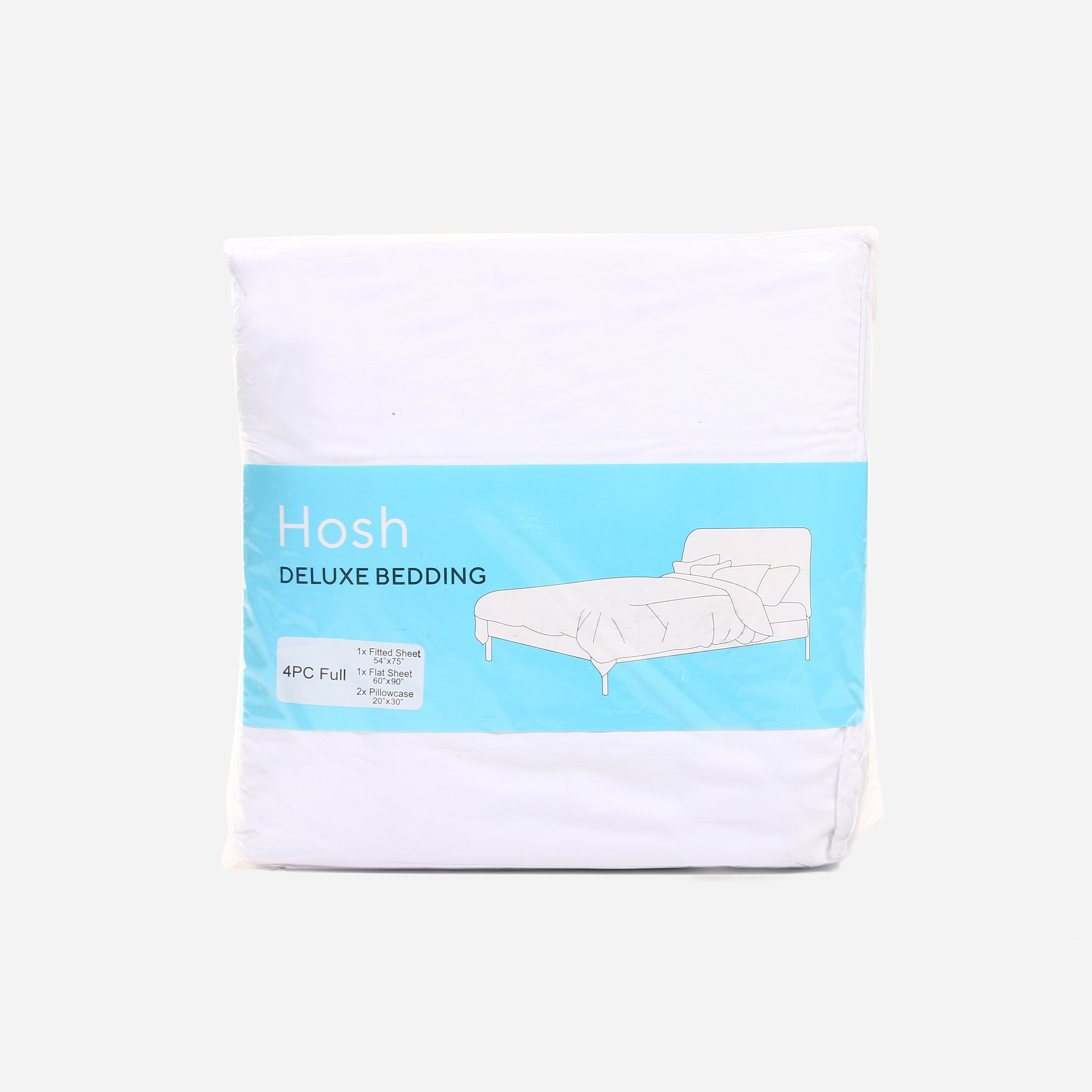 Hosh 4-Piece Full Size Bedsheet Set - White