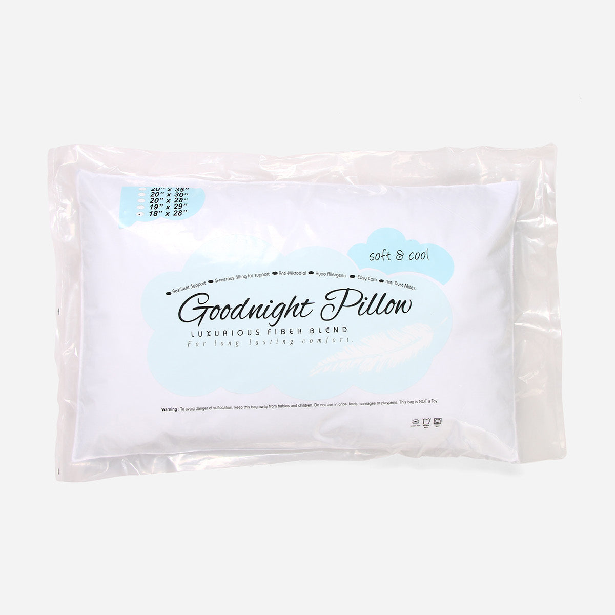 Goodnight Pillow Princess Vacuum Pillow (White) - 18x28