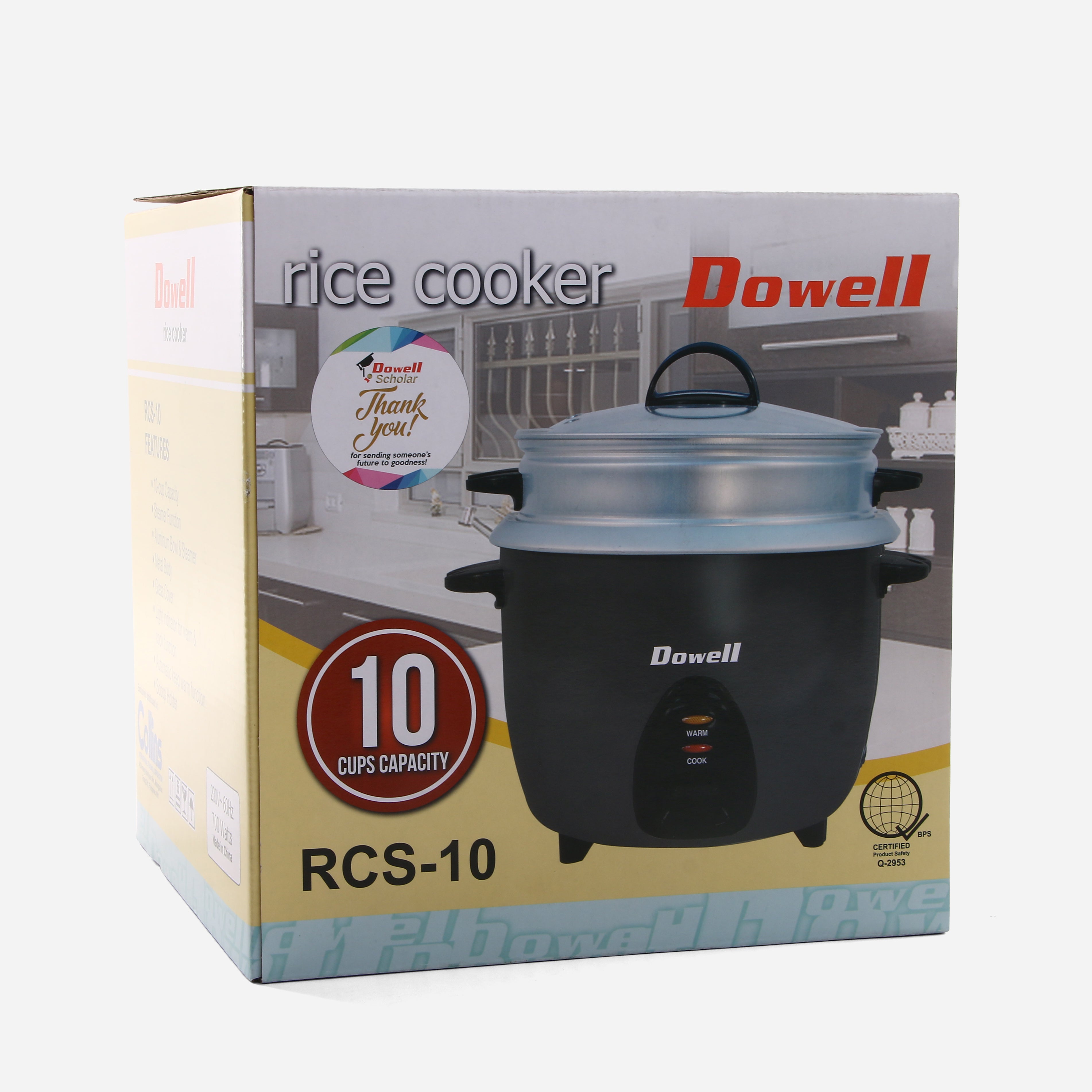 Dowell Rice Cooker RCS10 (Gray) - 10 Cups