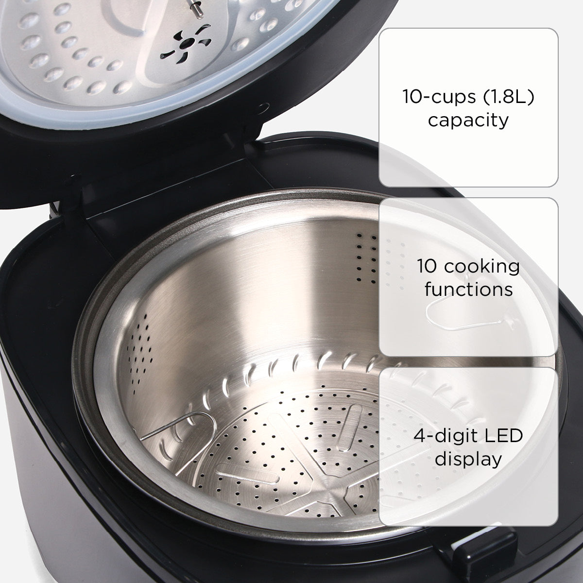 Dowell Low Carb Rice Cooker RCDS10 (Black) - 1.85L