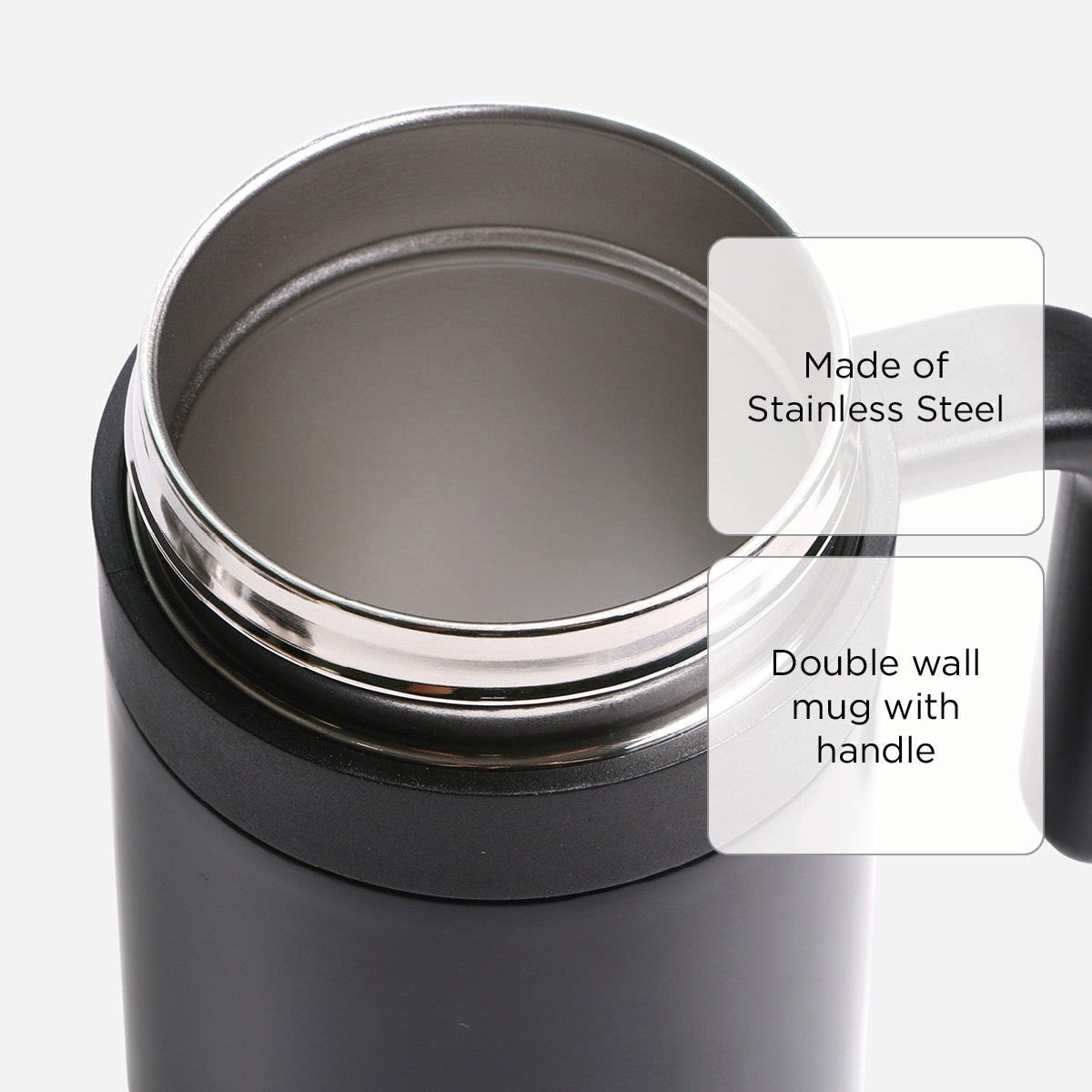 Atlantic Double Wall Mug (Black) - 420ml