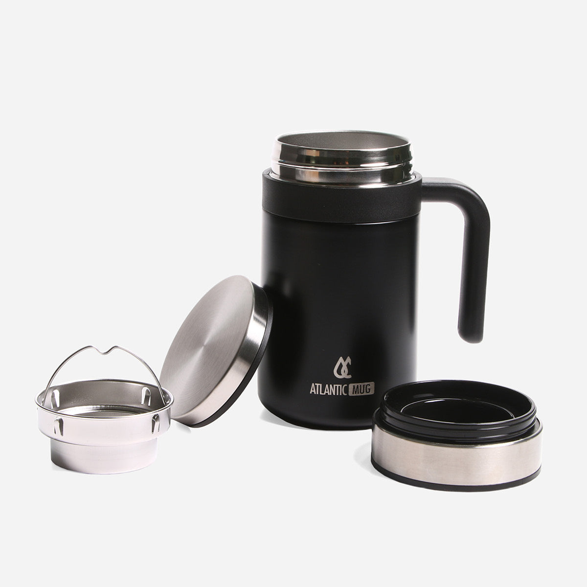 Atlantic Double Wall Mug (Black) - 420ml