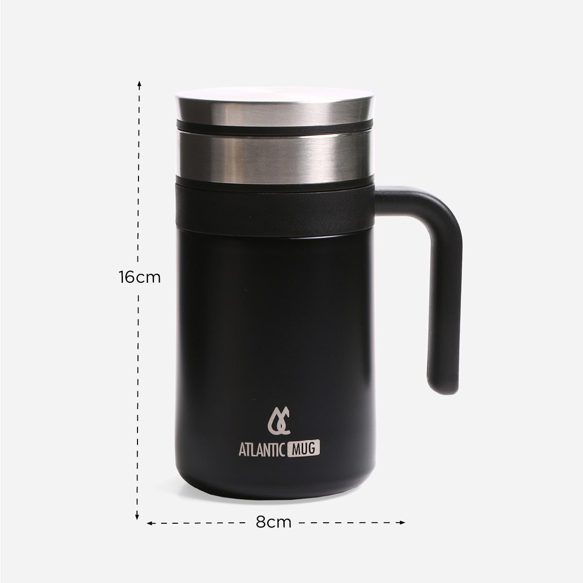 Atlantic Double Wall Mug (Black) - 420ml