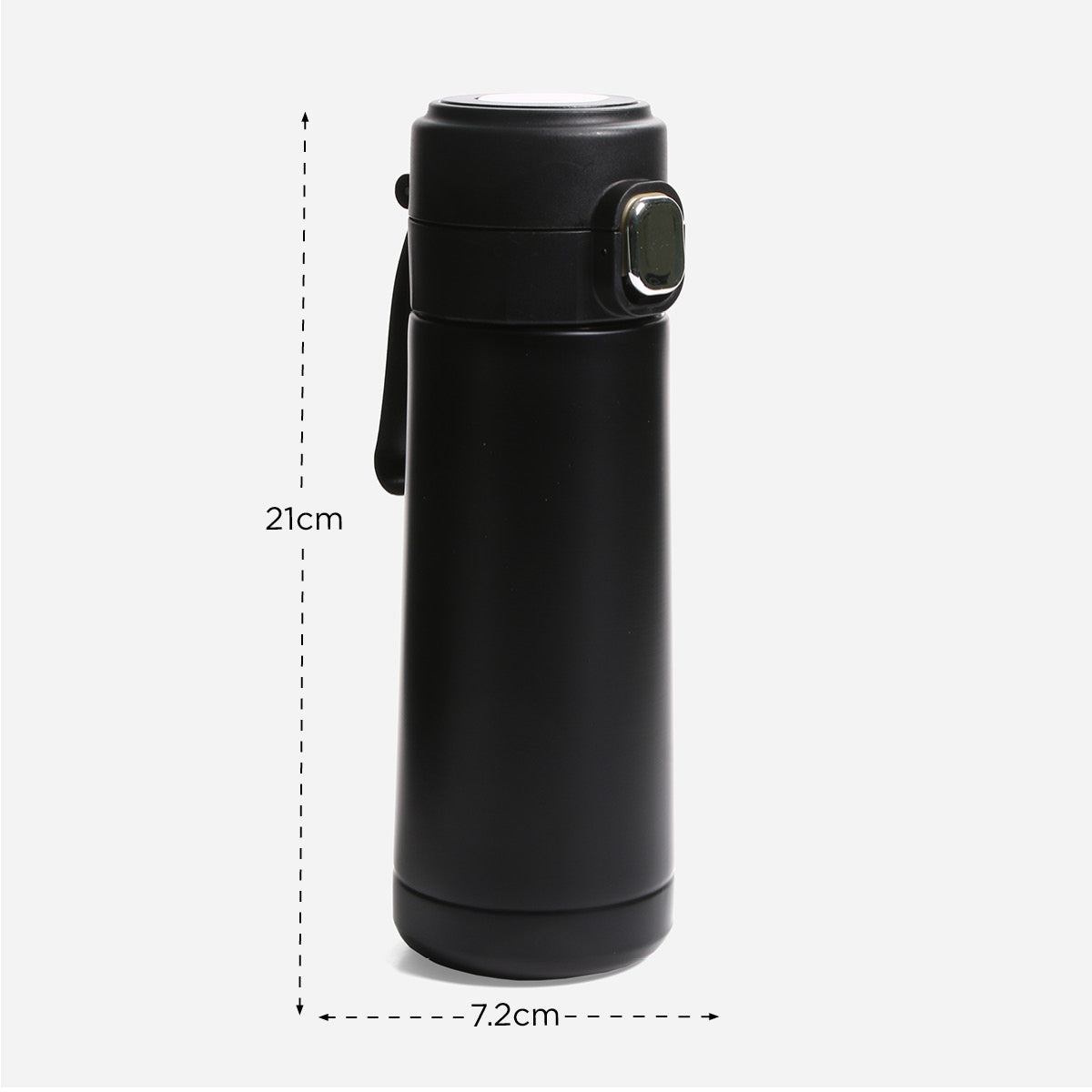 Atlantic Double Wall Bottle With Temperature CMBLBK (Black) - 430ml