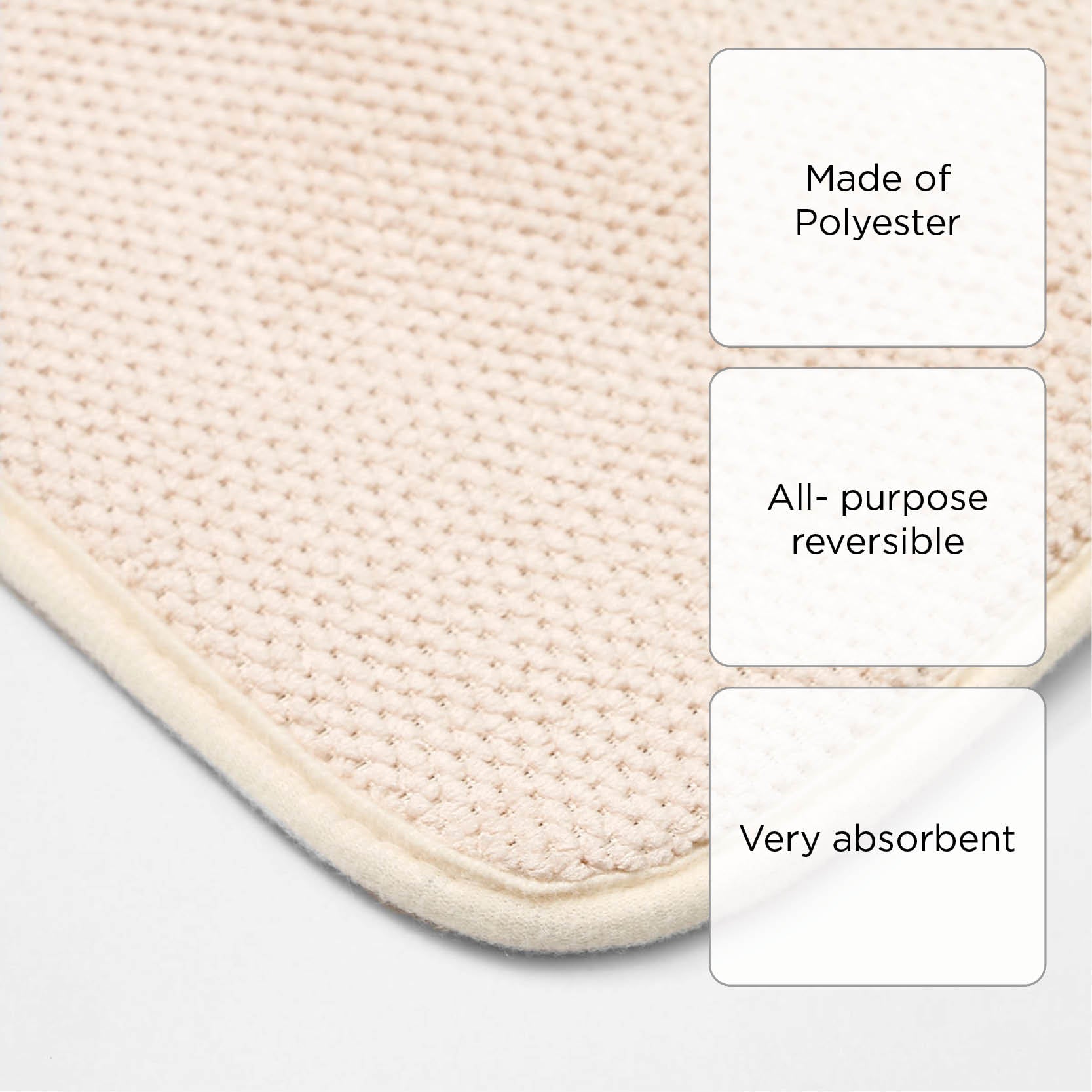 Hosh Dish Drying Mat (Beige) - 30x40cm