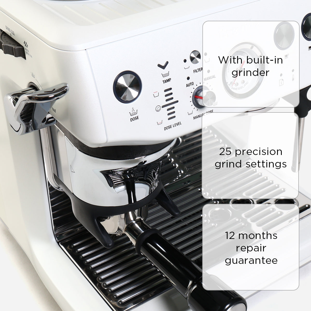 Breville Barista Express Impress BES876SST Espresso Machine - Sea Salt