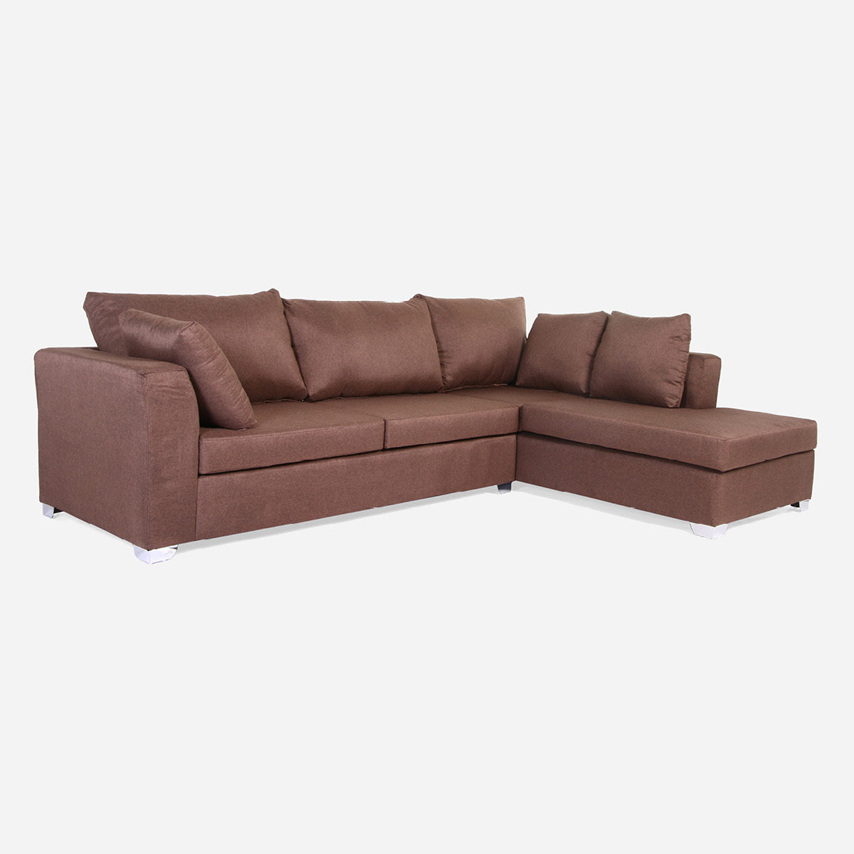 SM Home Candour L-Shape Sofa Set - Brown