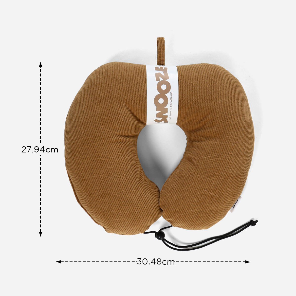 SM Home Corduroy Neck Pillow (Beige) - 14x12in