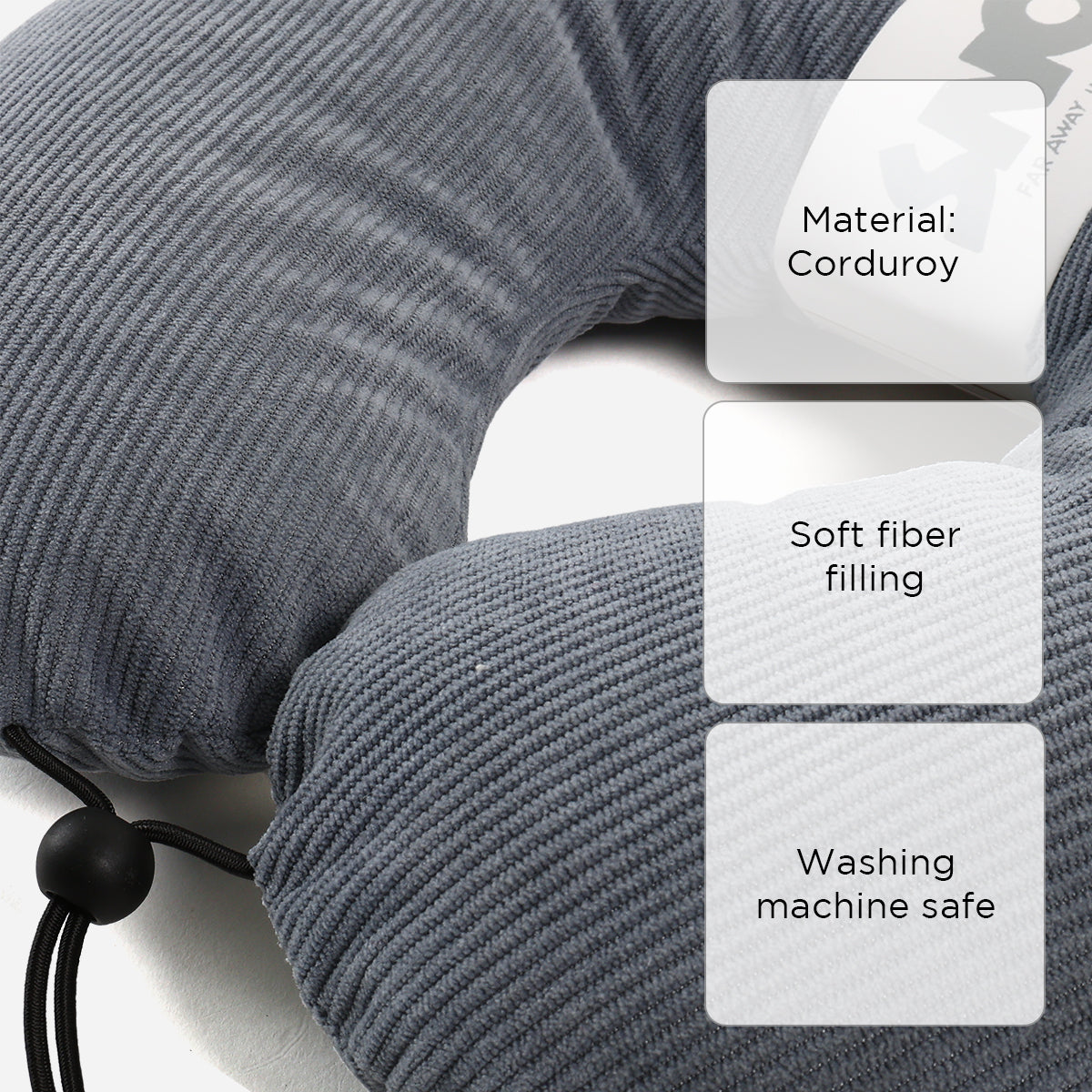 SM Home Corduroy Neck Pillow (Pistacio) - 14x12in