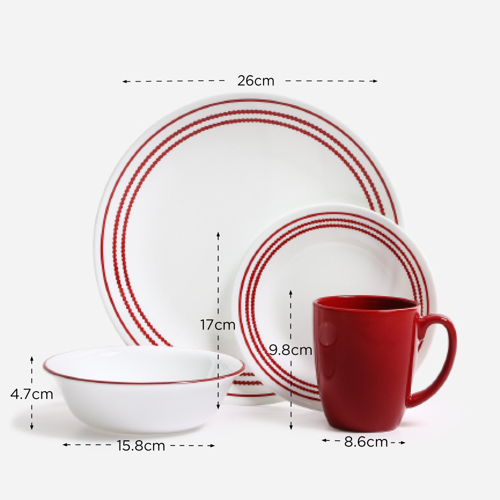 Corelle 16-Piece Dinnerware Set - Ruby Red i