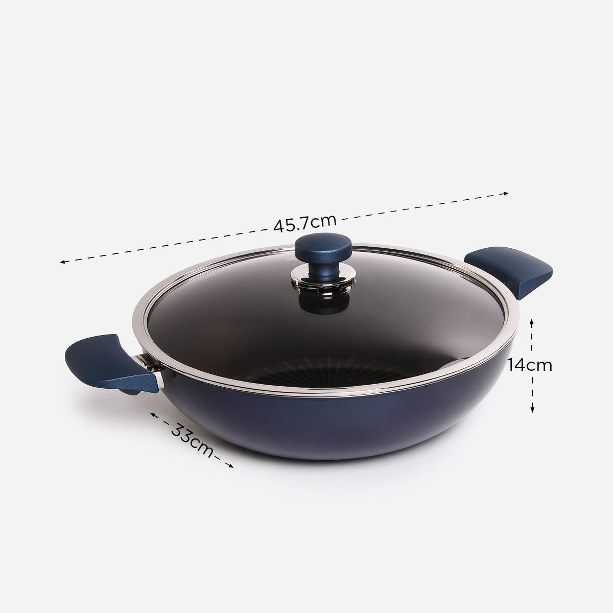 Happycall Classic Titanium IH Chef Wok With Glass Lid H3900-0413-1A - 32cm