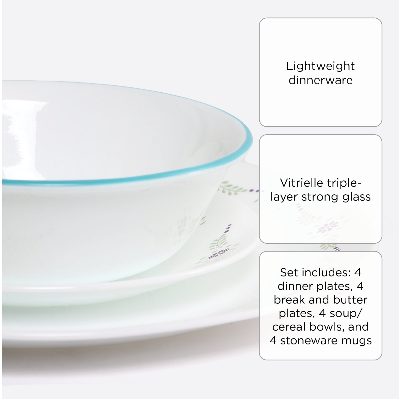 Corelle 16-Piece Classic Dinnerware Set - English Garden