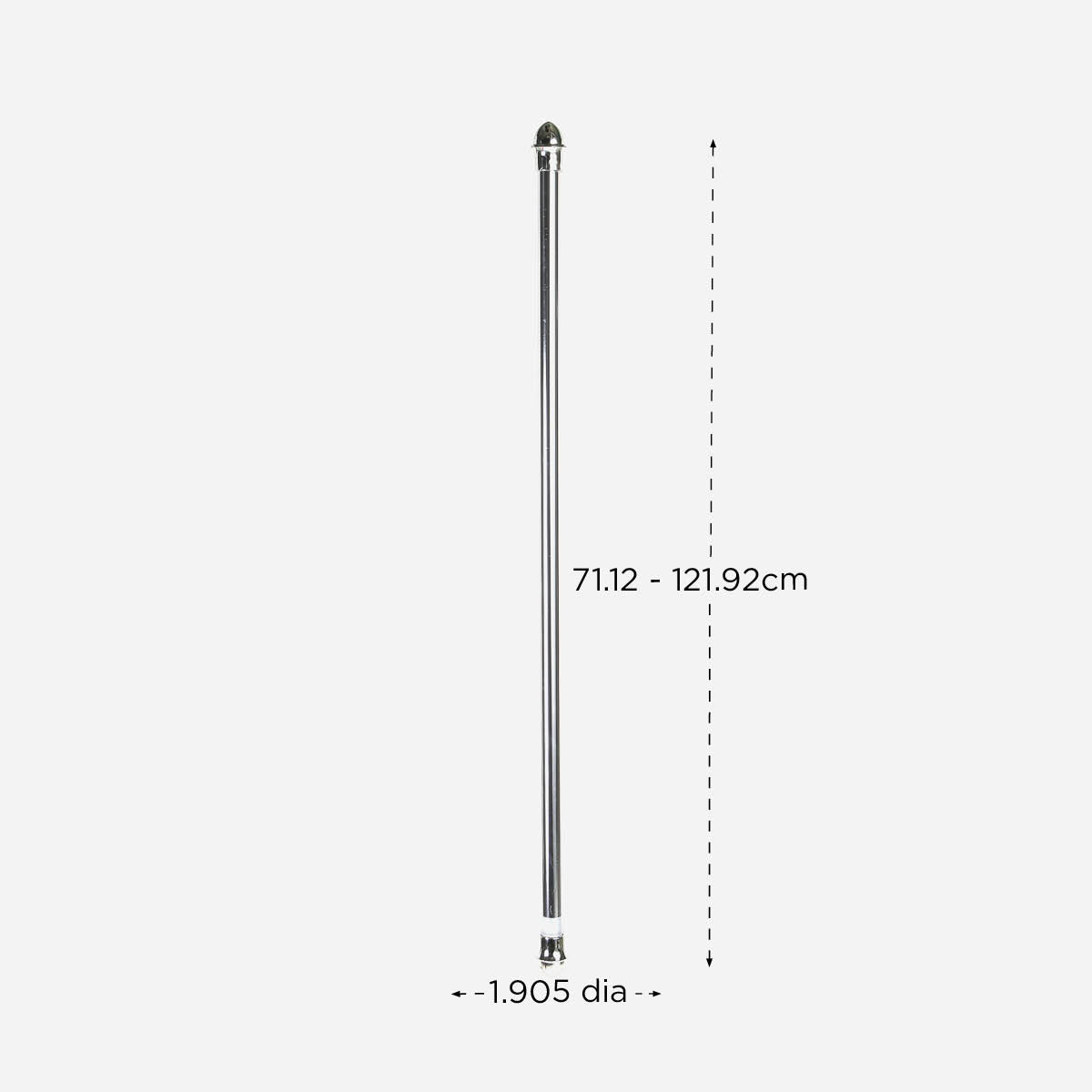 Domain Curtain Rod (Silver) - 28-48in, 3/4 diameter