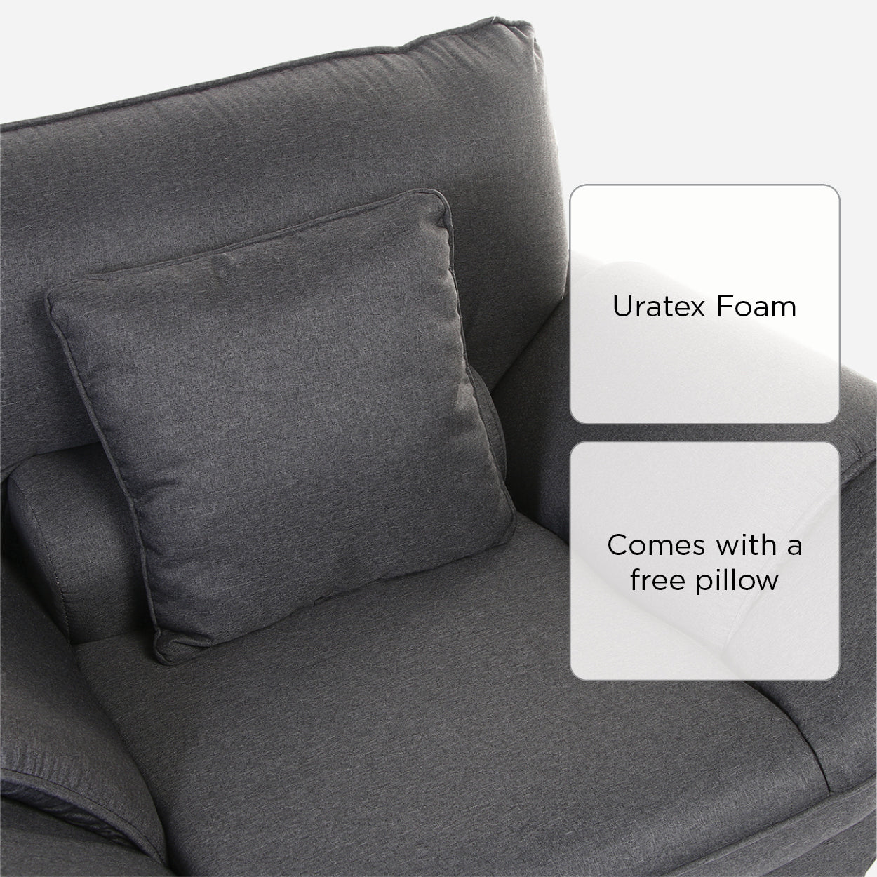 SM Home Delight 1-Seater 2511-16 sofa - Tanya Graphite (Denim)