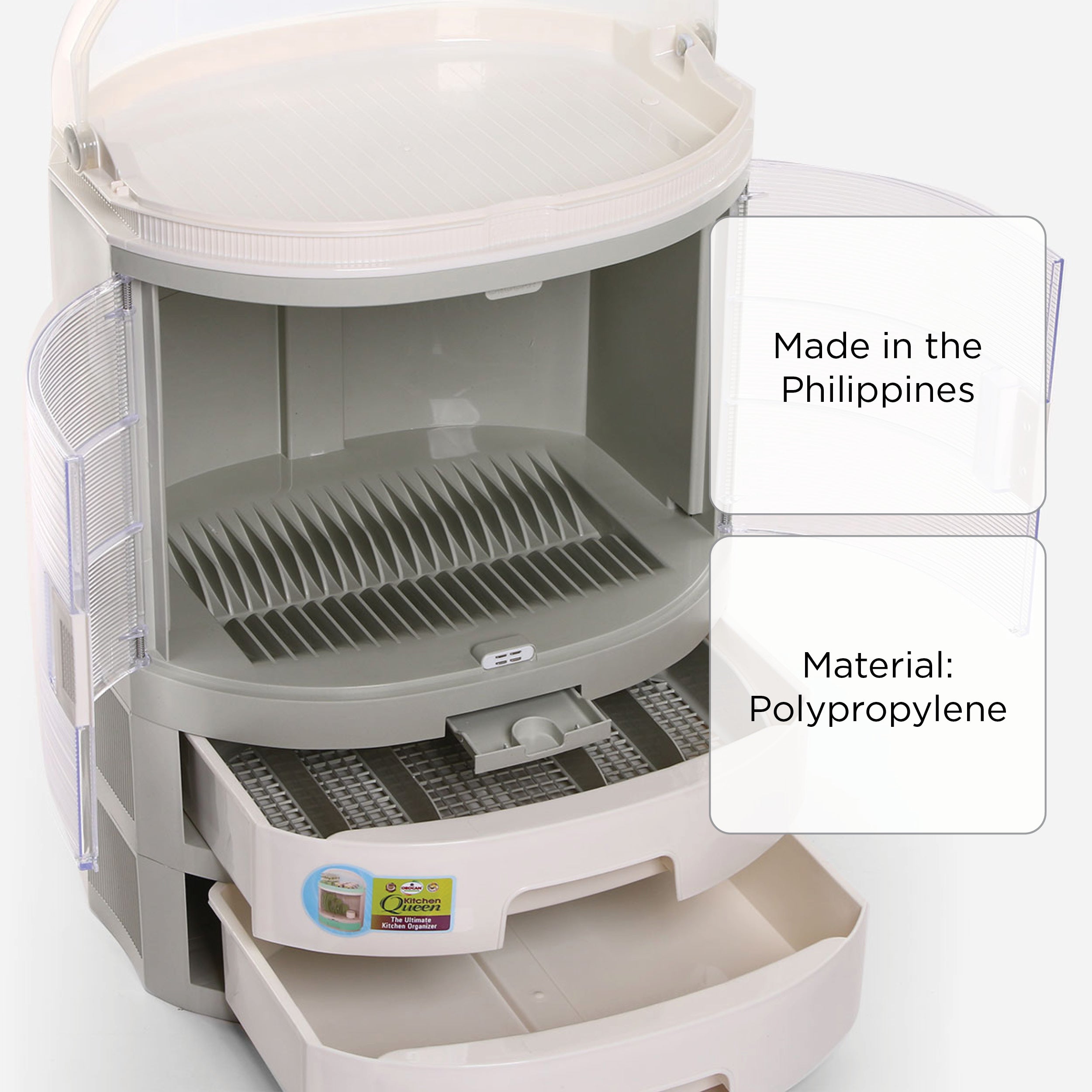Orocan Queen Kitchen Cabinet ESL8727NT (White) -2L