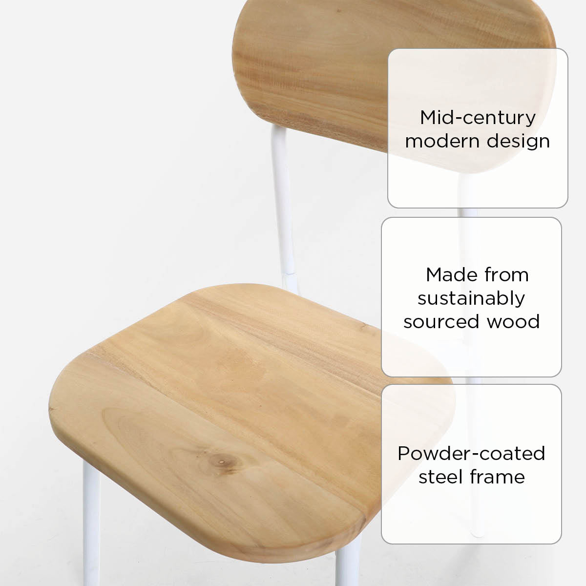 Facile Dining Chair - Natural/White