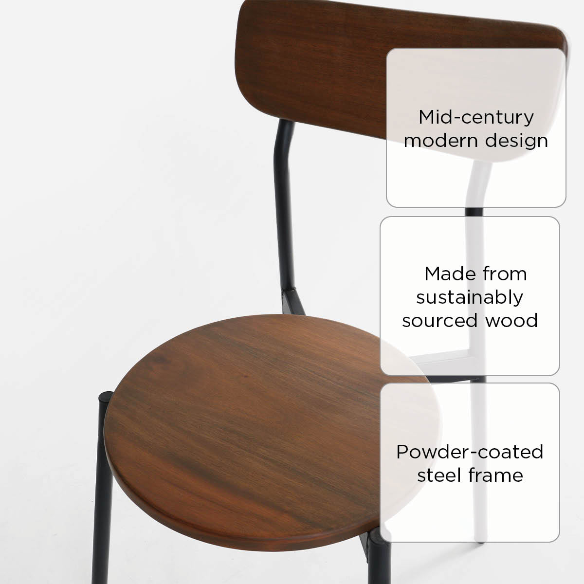 SM Home Fame Dining Chair - Walnut