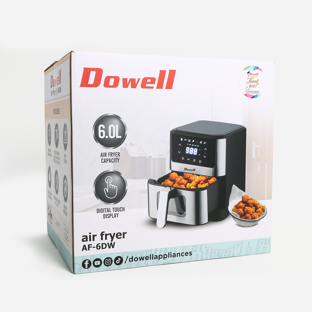 Dowell Black Air Fryer - 6L