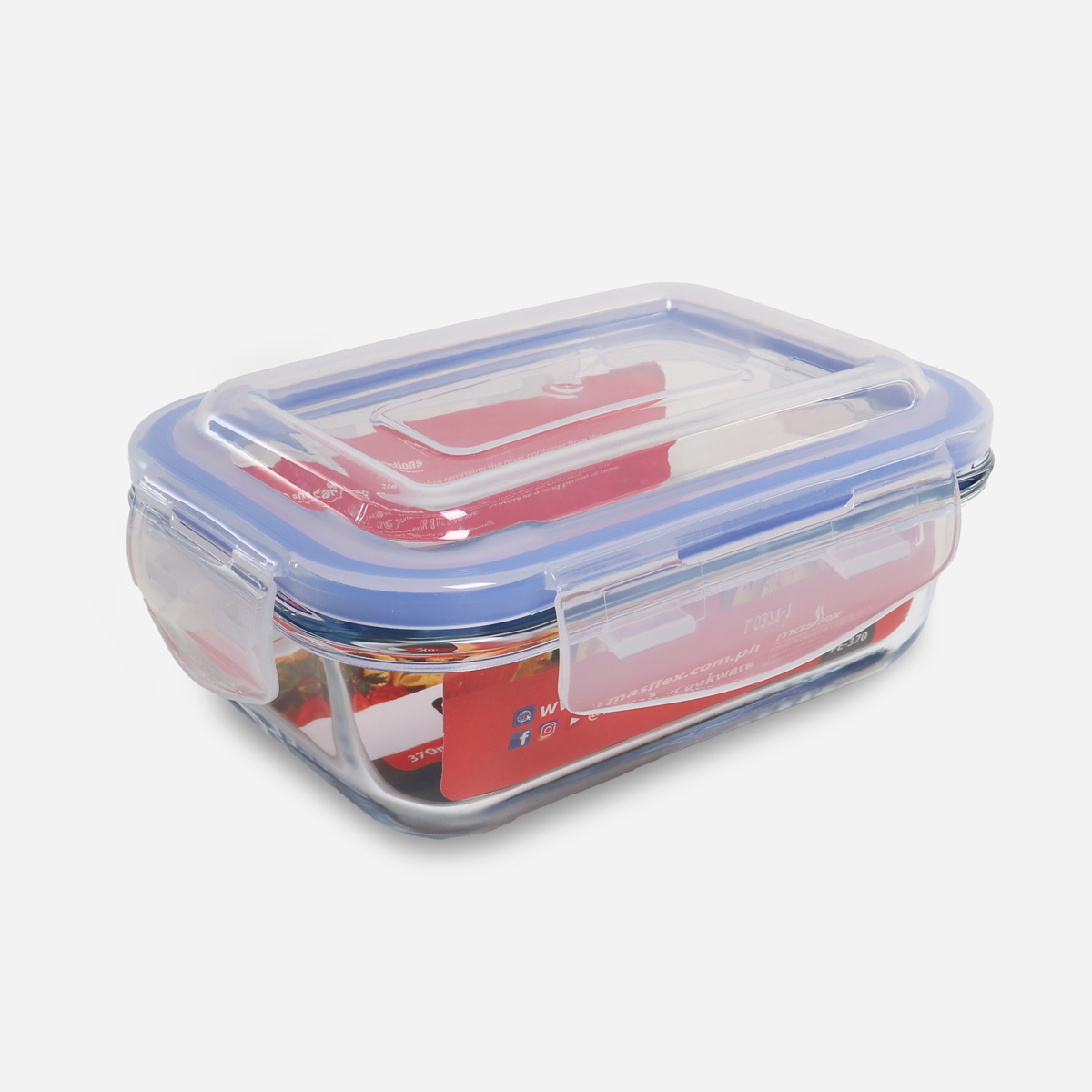 Masflex Airtight Rectangular Glass Food Container - 1050ml