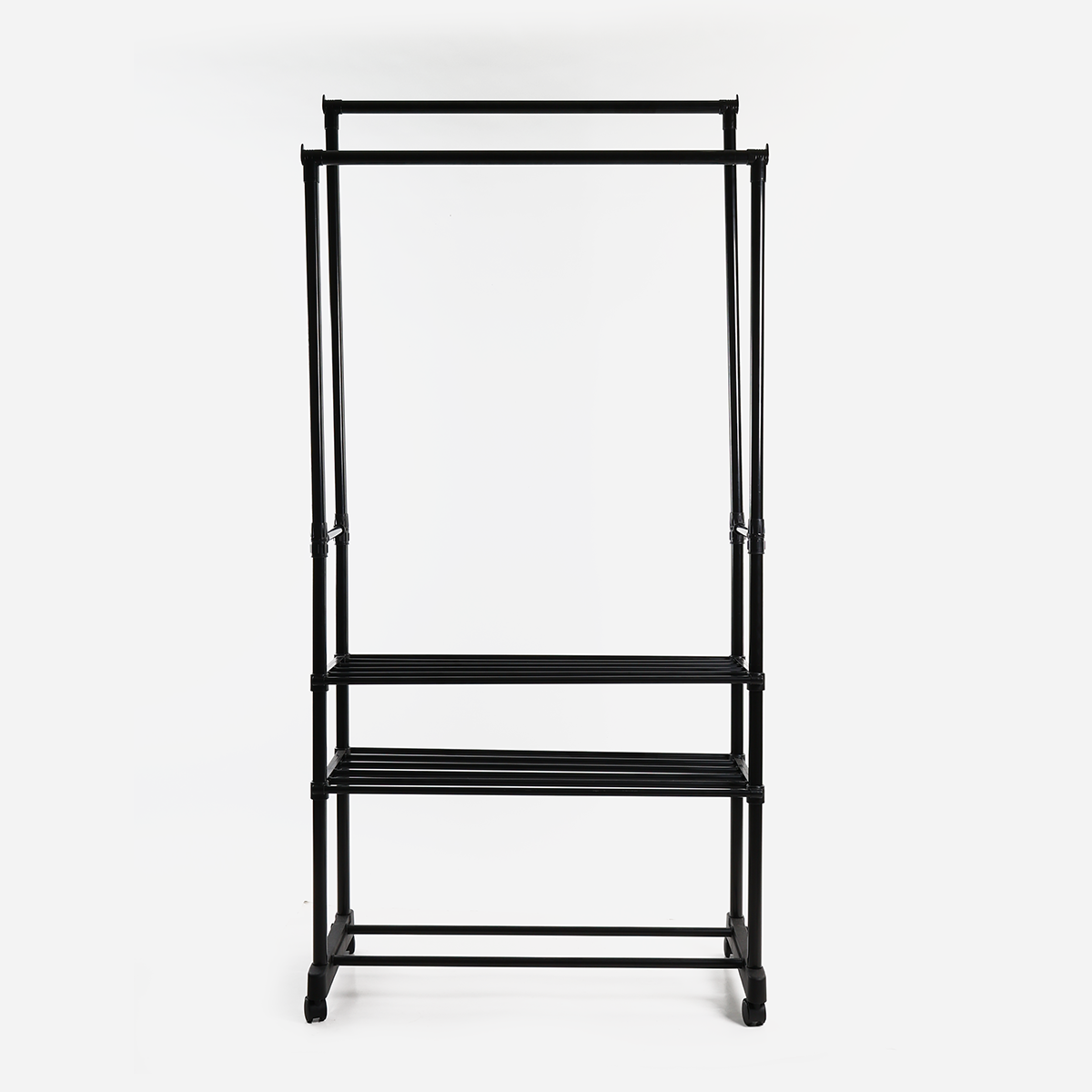 Hosh Garment Rack with Shelves - Black