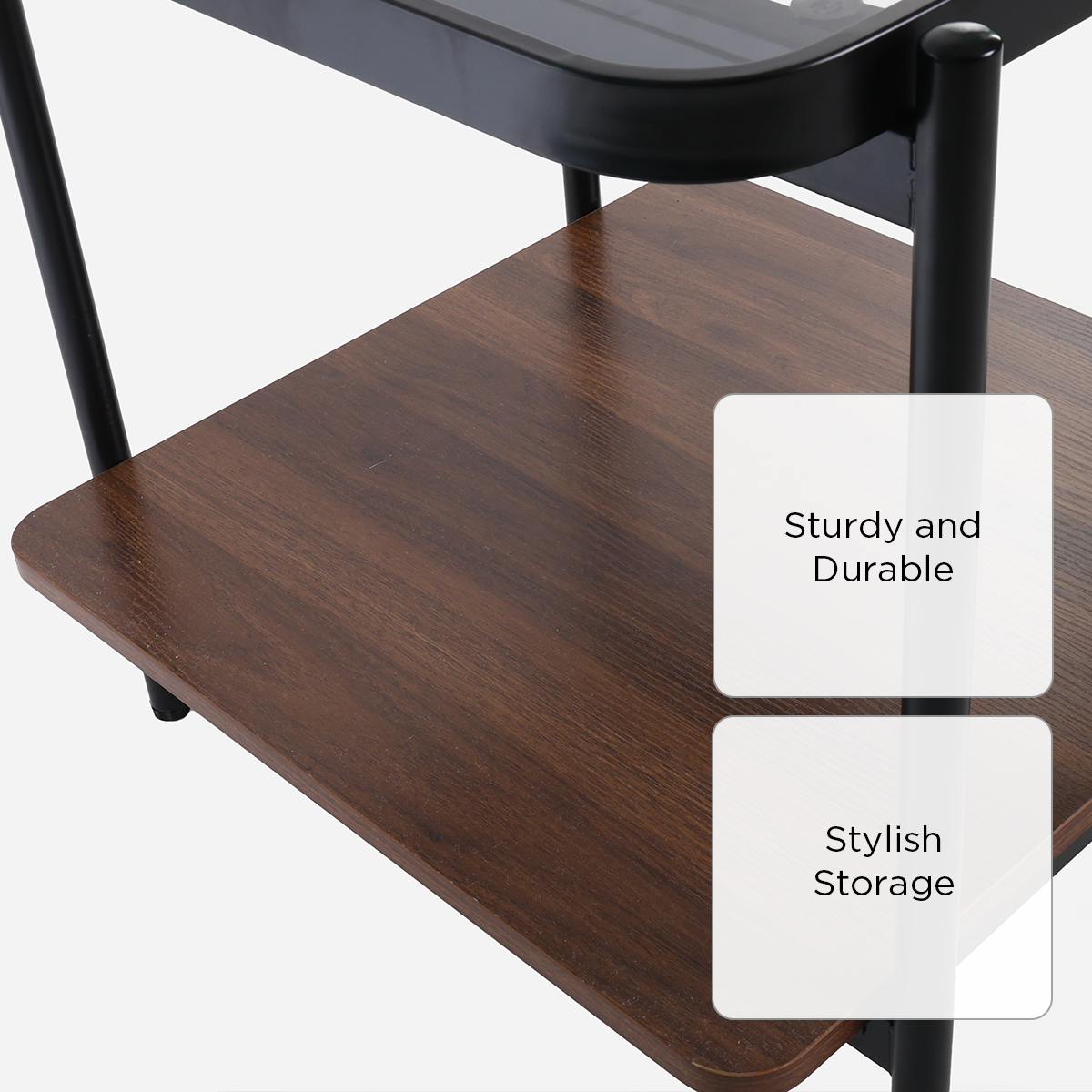 SM Home Haze Glass Top Side Table