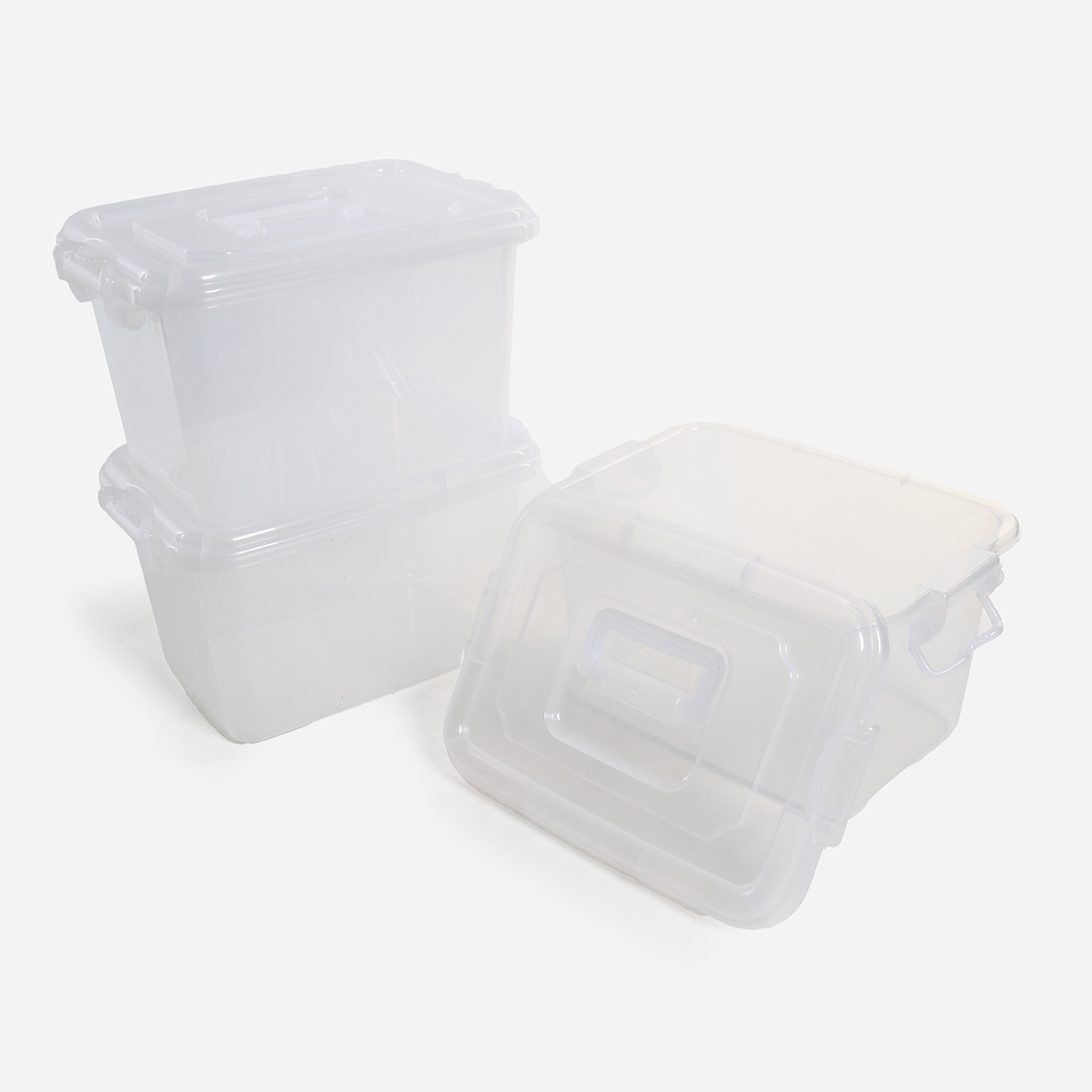 Megabox Set of 3 Carrie Mi MG637 Storage Boxes (Clear) - 12L