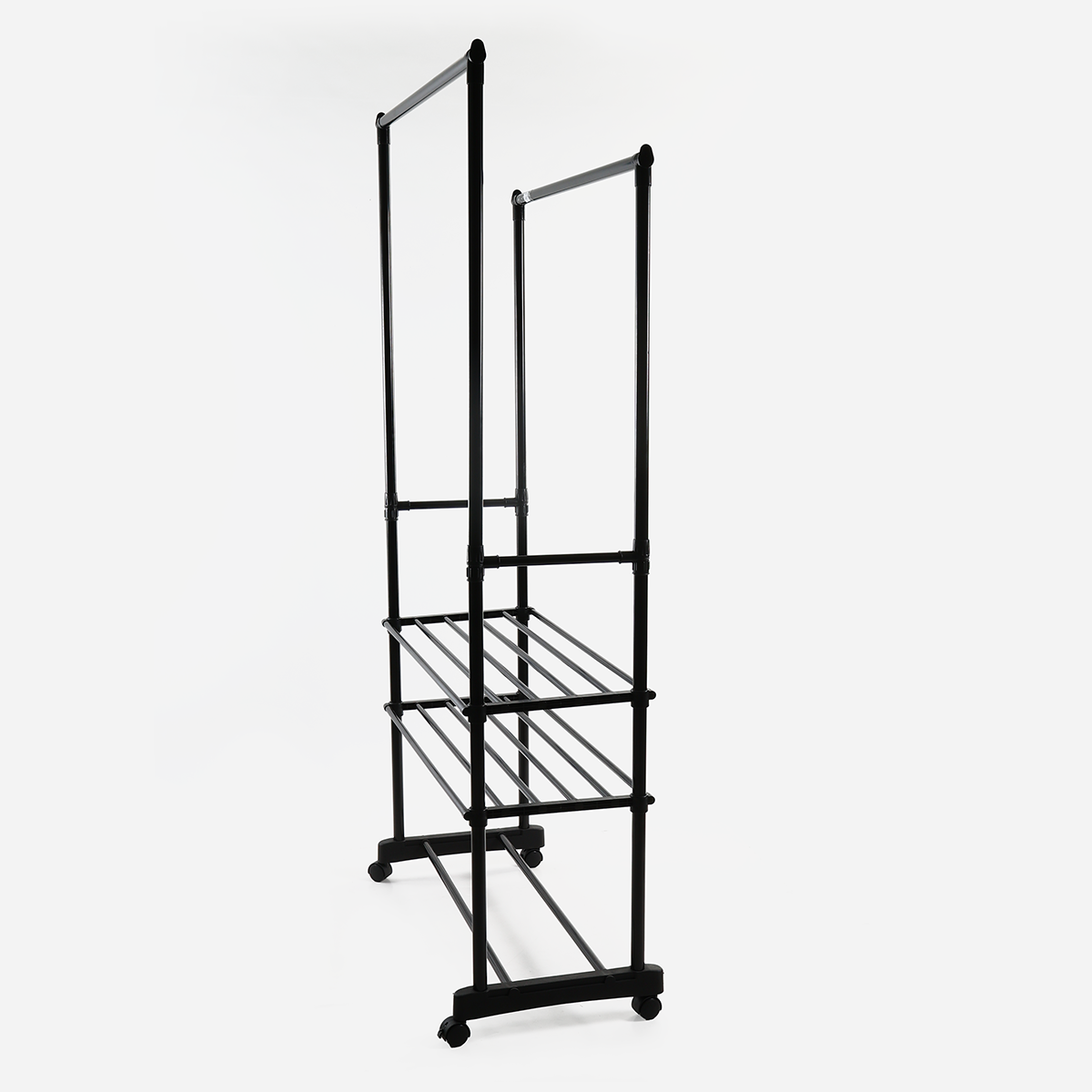 Hosh Garment Rack with Shelves - Black