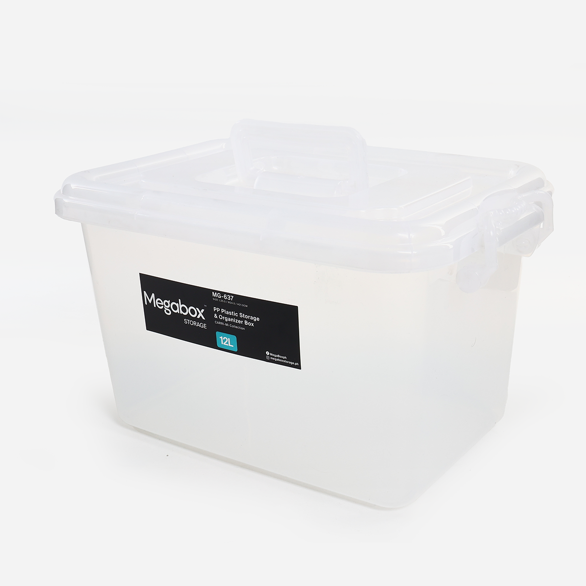 Megabox Carrie Mi Series MG637 Storage Box (Clear) - 12L