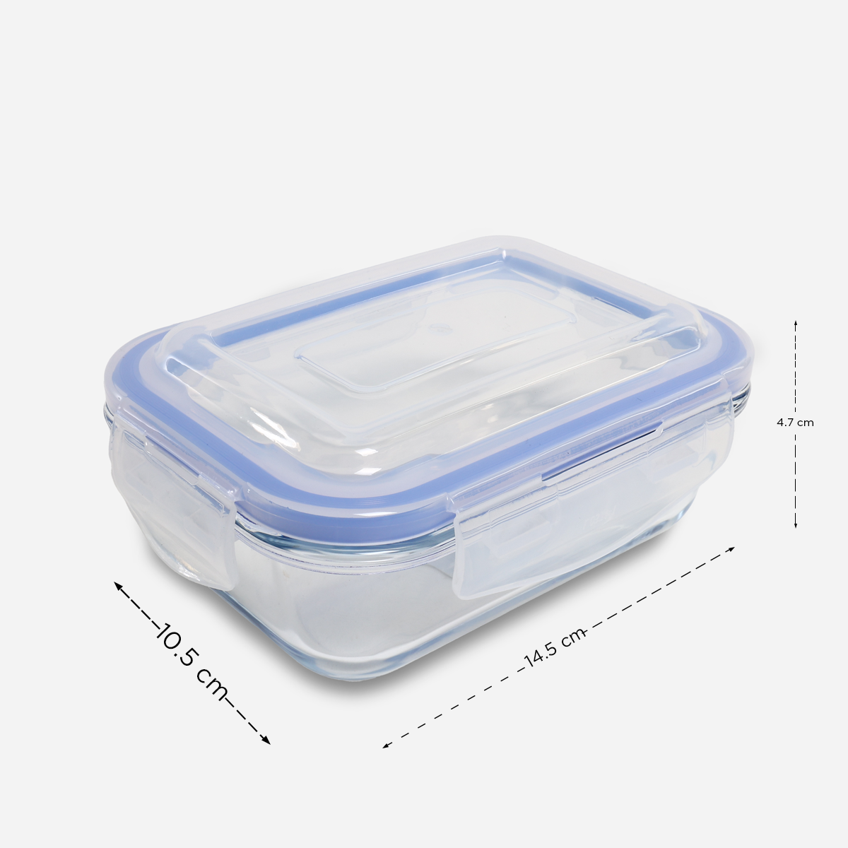 Masflex Rectangular Glass Food Container - 370ml