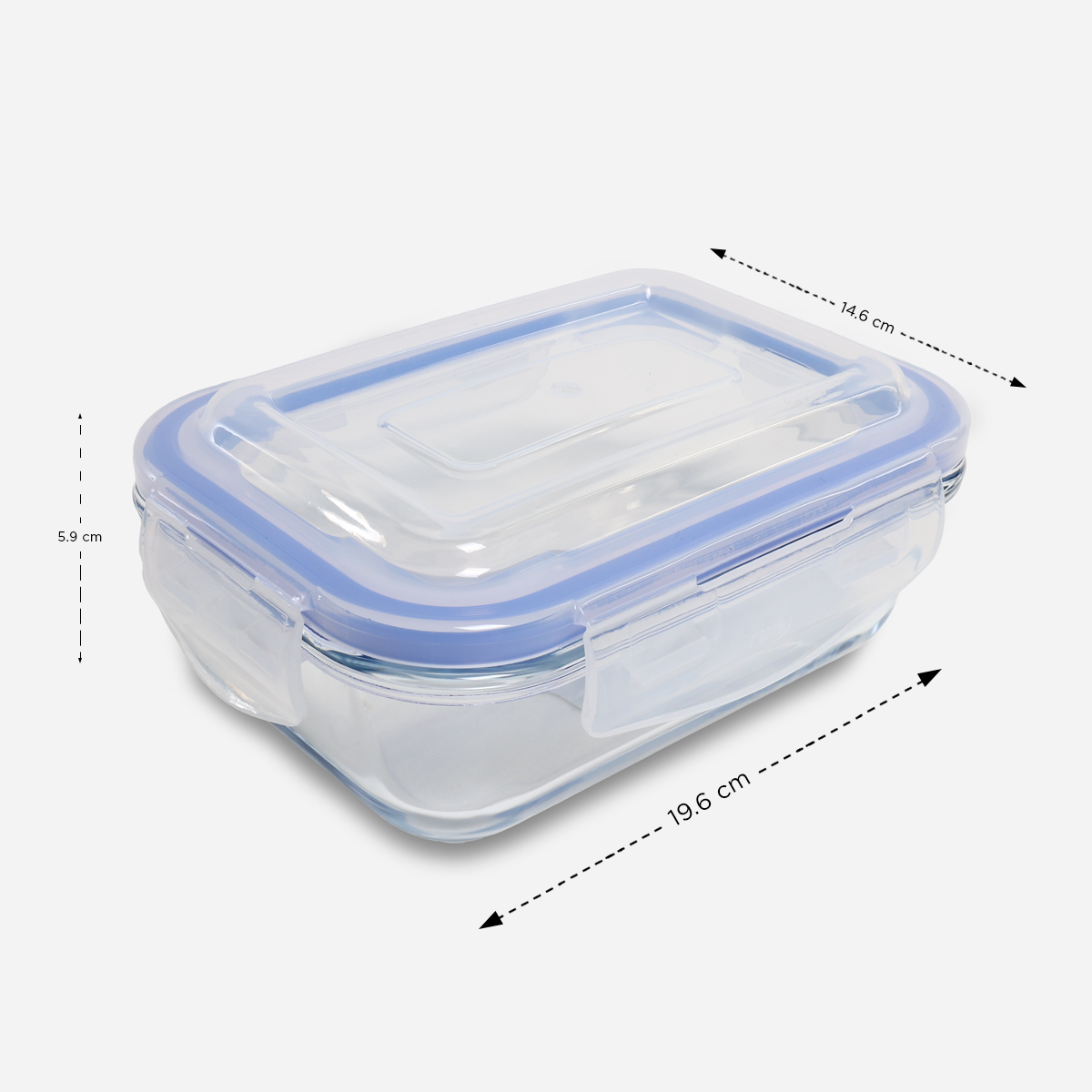 Masflex Airtight Rectangular Glass Food Container - 1050ml