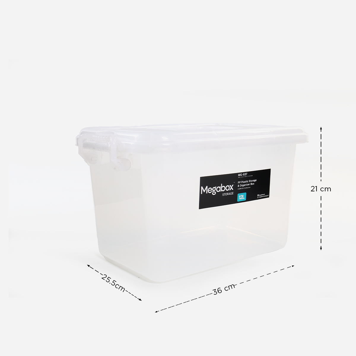Megabox Carrie Mi Series MG637 Storage Box (Clear) - 12L